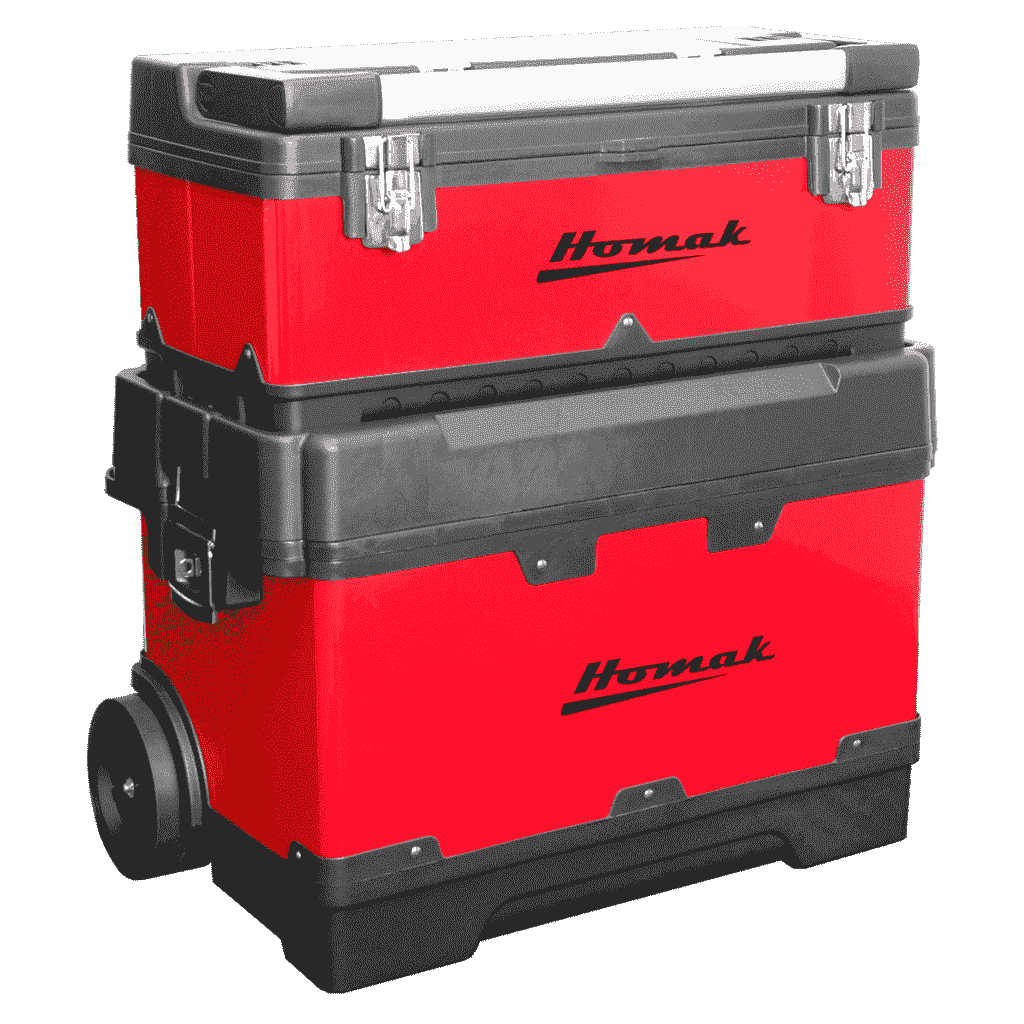 Red Metal Black Plastic Roll-Away Toolbox Combo Red Metal Black Plastic Roll-Away Toolbox Combo Roll Away Toolbox 2