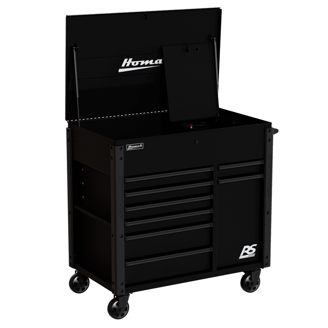 44″ RS Pro Power Service Cart with 8 Drawers and Flip Top