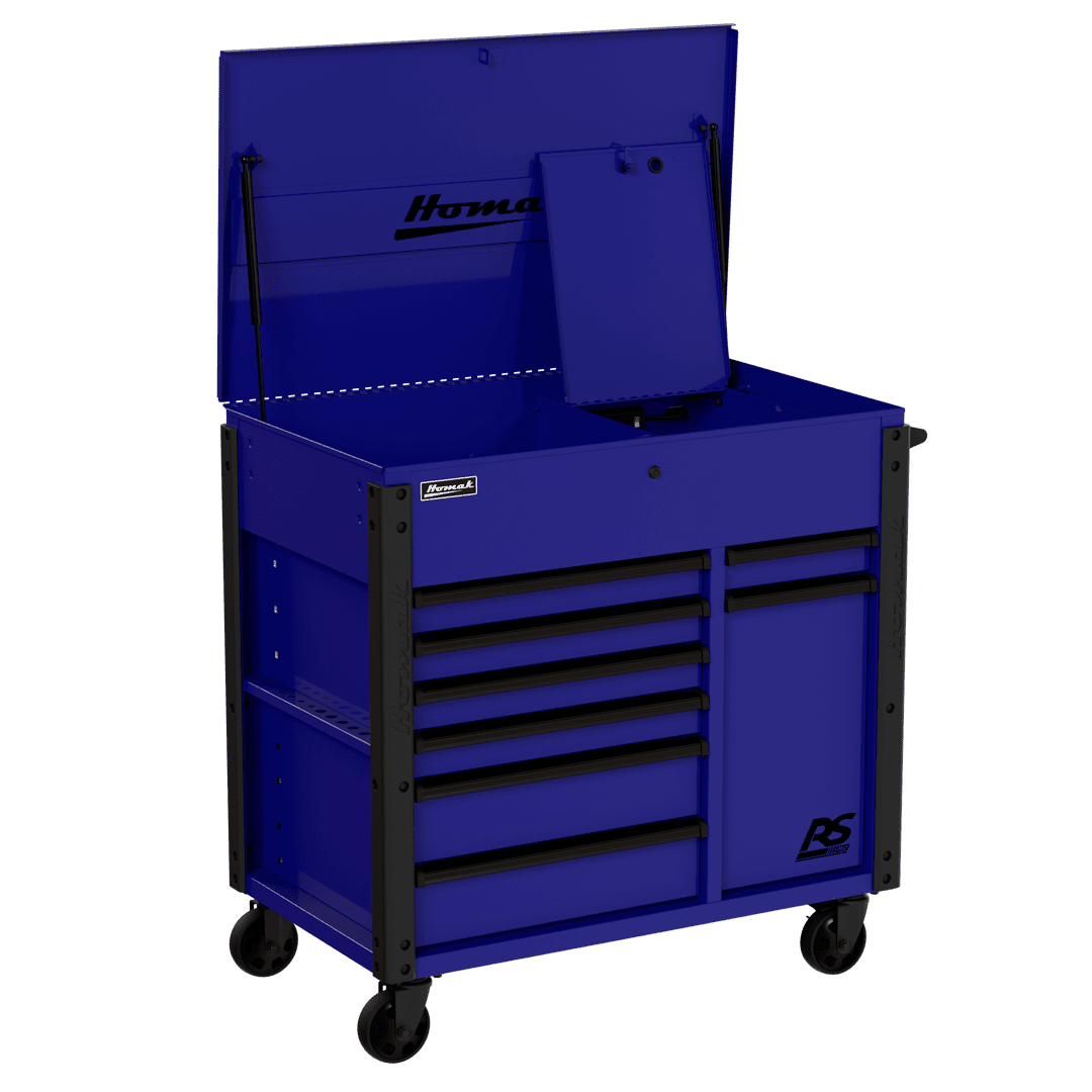44″ RS Pro Power Service Cart with 8 Drawers and Flip Top