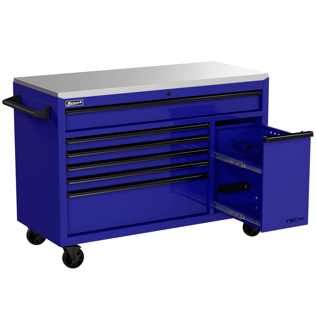 CASKET The Hustletrad 501 502 4個セット 54″ TECH Roller Cabinet with Stainless Steel Top from Homak