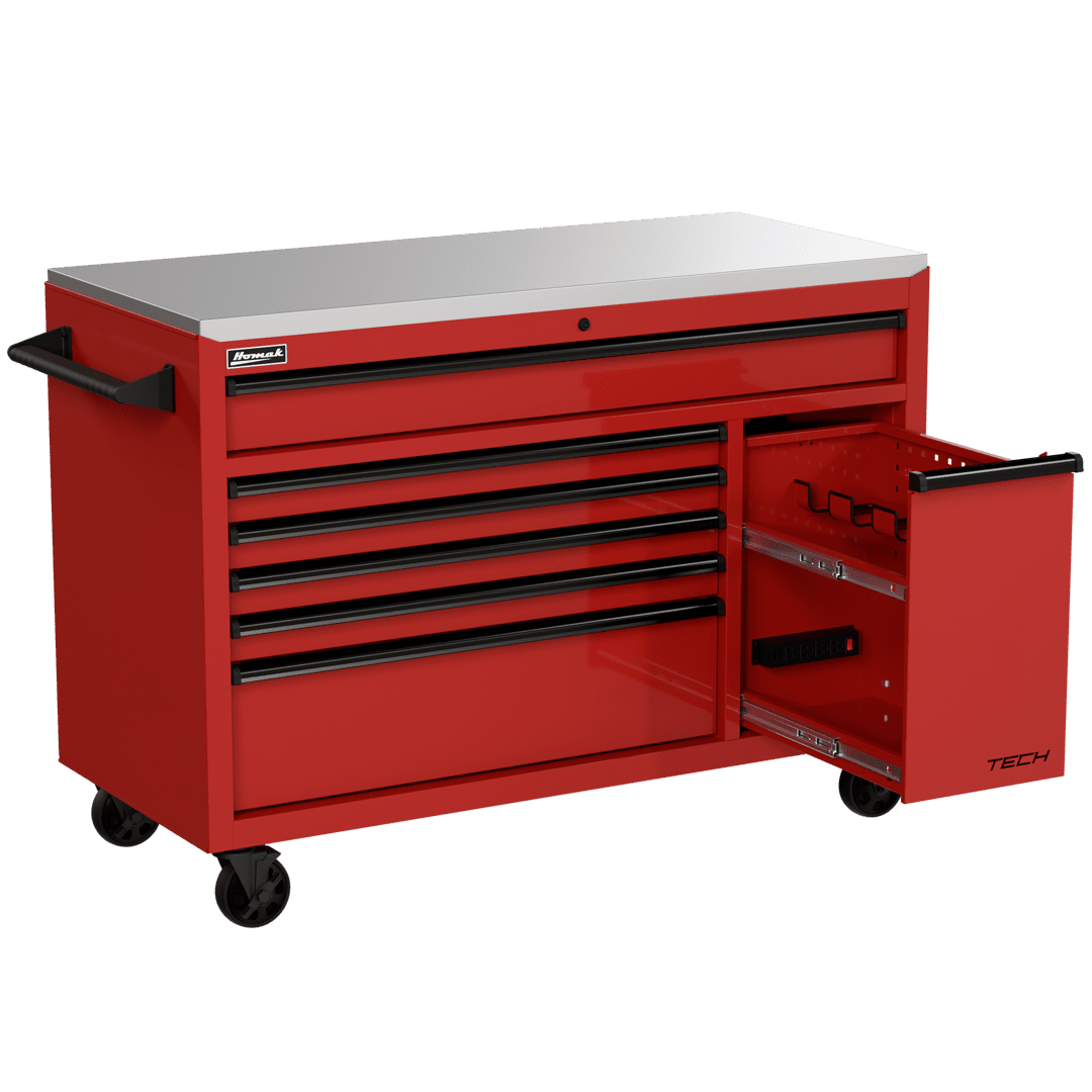54″ TECH Roller Cabinet with Stainless Steel Top from Homak