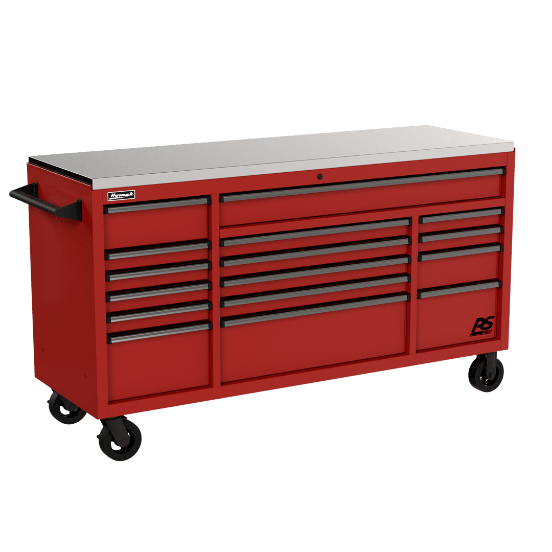 HOMAK 72\" ツールキャビネット RSPro 12 038580 Homak RS Pro, 72in. RS PRO 16 DWR ROLLER CABINET-RED, Width