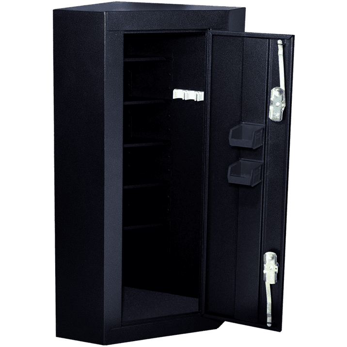 Homak Corner Gun Cabinet for 10 Guns Homak Corner Gun Cabinet for 10 Guns Free Shipping First Watch Safe and Box 3
