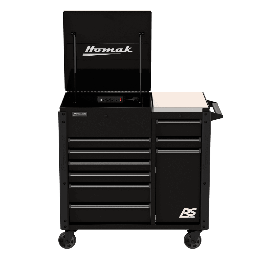44″ RS Pro 9 Drawer Flip Top Power Service Cart w/ Workstation 44″ RS Pro 9 Drawer Flip Top Power Service Cart w/ Workstation Free Shipping RS Pro 3