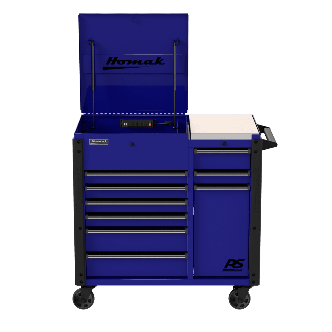 44″ RS Pro 9 Drawer Flip Top Power Service Cart w/ Workstation 44″ RS Pro 9 Drawer Flip Top Power Service Cart w/ Workstation Free Shipping RS Pro 6